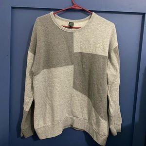 Grey Patchwork Crewneck